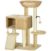 PawHut Scratching Posts, 45" Cat Tree for Indoor Cats with a Ramp, Condo, Toy Balls, Platforms, Bed Cat Tower, Beige - 4 of 4