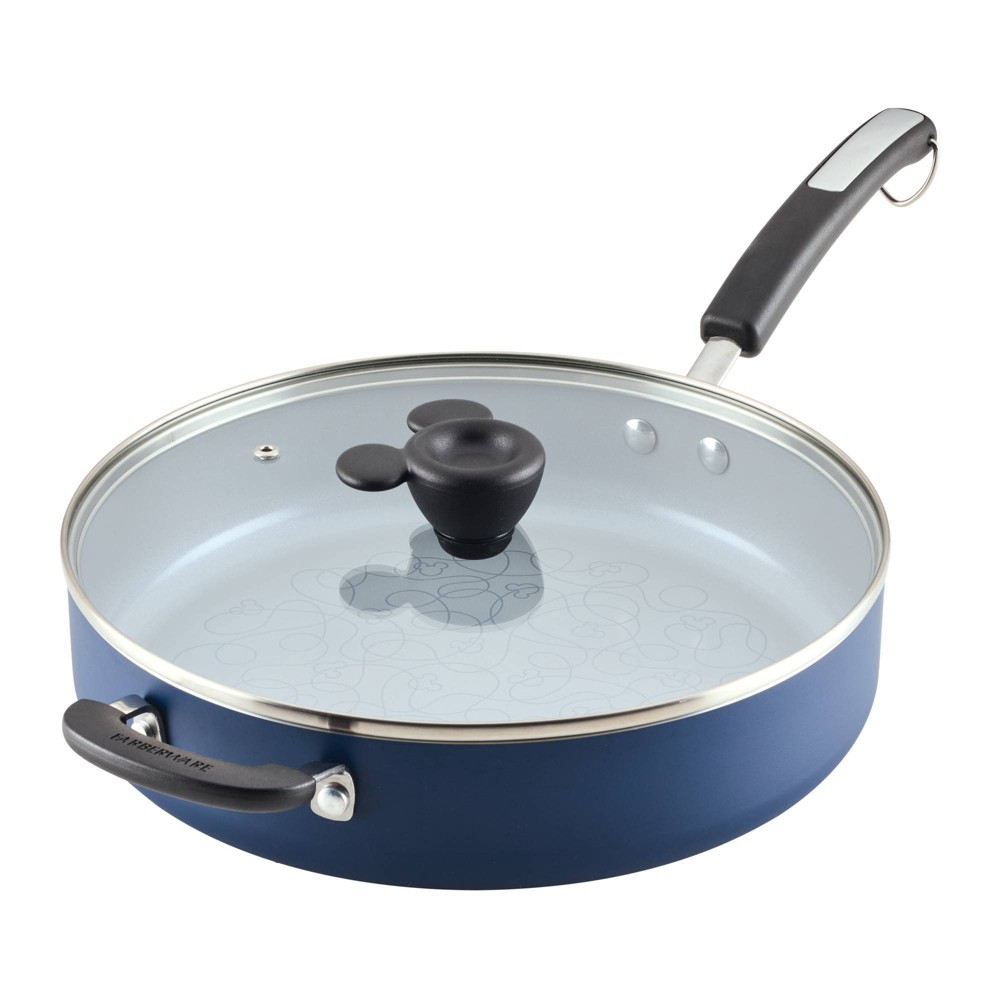 Farberware Disney Bon Voyage 4.5qt Ceramic Nonstick Saute Pan with Lid and Helper Handle Blue