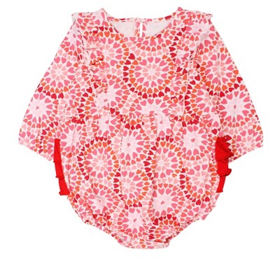 RuffleButts Baby/Toddler Girls Long Sleeve Waterfall Knit Bubble Romper