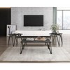 Vynxaria Series 22 in. Black Rectangular Stone End Table with Sintered Stone Top and Metal Base - 2 of 4