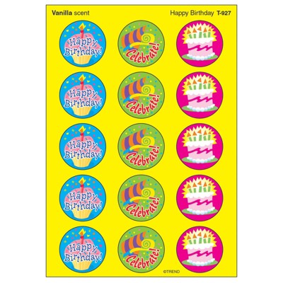 Trend Happy Birthday/Vanilla Stinky Stickers, 60 ct. (Pack of 6)
