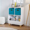 RiverRidge Kids' CatchAll 24" Toy Storage Organizer with 2 Cubbies and 2 Storage Compartments White with 2 Fabric Bin - 2 of 4