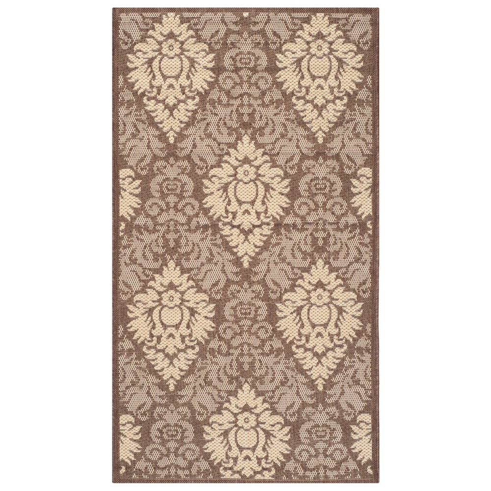  Dorchester Damask Outdoor Rug Chocolate/Natural