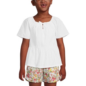 Lands' End Kids Flutter Sleeve Tiered Peasant Top - 1 of 3