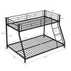 TiramisuBest 78 Inch Twin over Full Metal Bunk Bed Frame Black Steel Structure with Guardrails Ladder Quiet Noise Free No Box Spring Needed, Black - 4 of 4