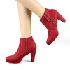 Allegra K Women's Round Toe Side Zip Low Platform Chunky Heel Ankle Booties - 2 of 4