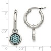 Chisel Stainless Steel Polished with Preciosa Crystal Circle Dangle Hoop Earrings - 4 of 4