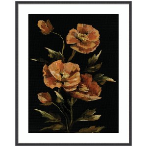 Kate and Laurel Framed Art Moody Floral 6 by Annie Quigley, 33x41, Stylish Black Narrow - 1 of 4