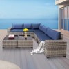 Maggift 7-Piece Patio Seating Set, All-Weather Wicker Rattan Sectional Sofa with Two Side Tables for Poolside, Patio, Blue, 41.3" * 28.3" * 29.3" - 3 of 4