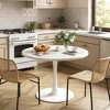 Hooseng Round Dining Table with MDF Table Top and Metal Base, Mid-Century Modern Dining Room Table for 2 - 4 Person - 2 of 4