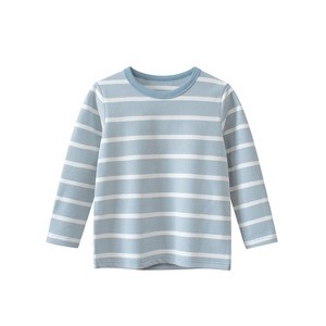 MyKids-Usa Baby Blue Striped Pattern Long Sleeve Soft Cotton Shirt - 1 of 3