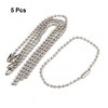 Unique Bargains Stainless Steel Beaded Keychain Silver Tone0.1" x 6.1" (D*L) 5 Pcs - 2 of 4