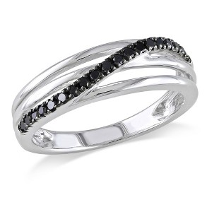 EVERLY JEWELRY | Sterling Silver 1/5 CT TW Black Diamond Fashion Ring Black Rhodium Plated - 1 of 4