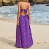 Women's Floral Print Knotted V-Neck Maxi Dress - Cupshe - image 4 of 4