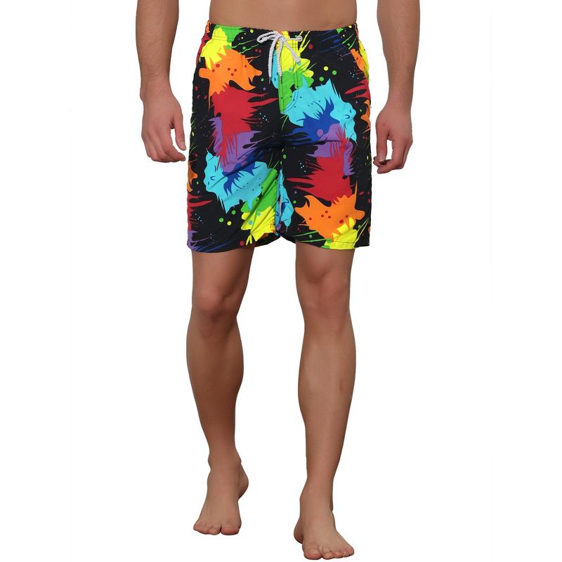 Lars Amadeus Men's Colorful Printed Hawaiian Summer Beach Swimming Shorts, 5 of 6
