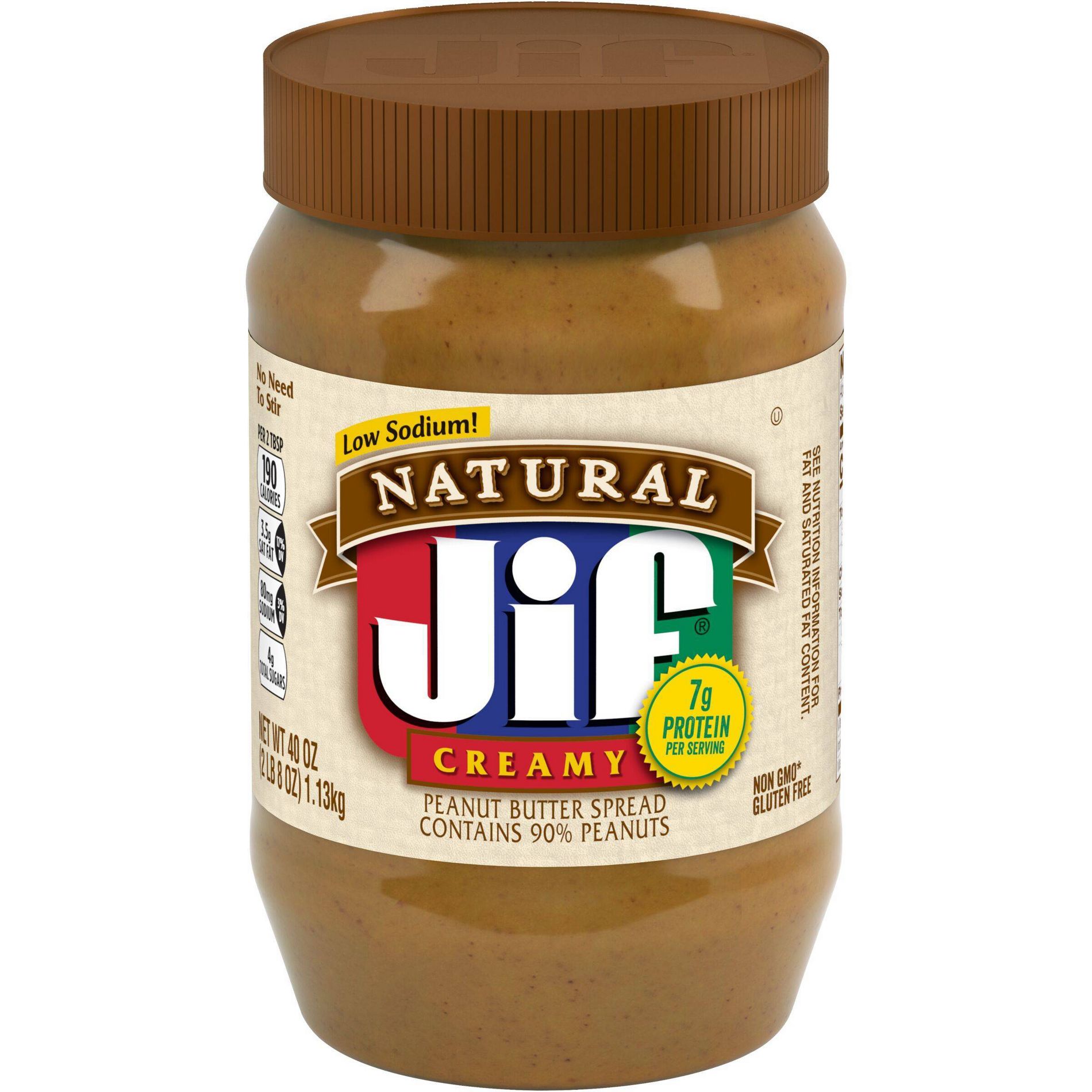Jif Natural Creamy Peanut Butter Spread - 40oz