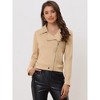 INSPIRE CHIC Women's Zip Up Faux Suede Biker Moto Jacket - 3 of 4