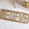 Transpac Gold Metal Trivet Believe Christmas Tabletop Decor Stylish Functional Gift for Holiday Table Setting - 2 of 2