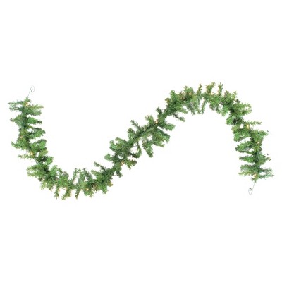 Allstate Floral 9' x 18" Pre-Lit Deluxe Green Windsor Pine Christmas Garland - Clear Lights