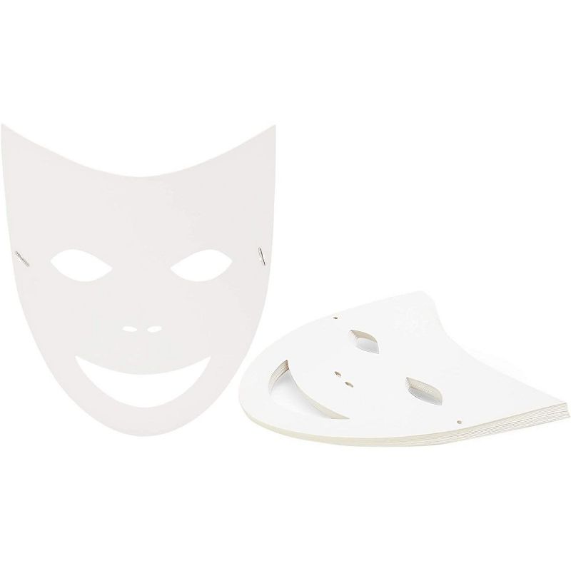 Bright Creations 48-Pack Blank DIY Masquerade Mask for Costume Party Arts and Crafts Party Favors, 8.7" x 10" White, 3 of 4