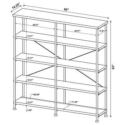 Analiese Gray Driftwood 4-Shelf Industrial Bookcase