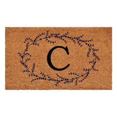 Calloway Mills Rustic Leaf Vine Monogrammed Doormat 30 In. x 48 In. (Letter C)