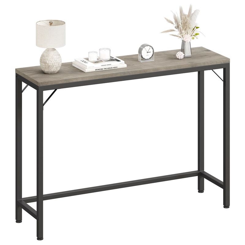Behind Couch Table, Grey Console Table, 39.4" Sofa Table for Living Room, Industrial Hallway Table for Entryway -Grey, 3 of 7