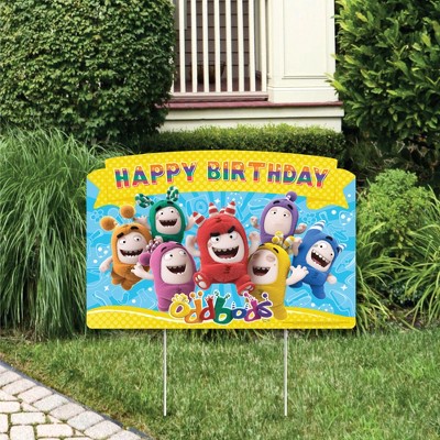 Oddbods x Big Dot of Happiness - Kids Birthday Party Yard Sign Lawn Decorations - Happy Birthday Party Yardy Sign