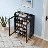 5-Tier Entryway Shoe Organizer Rack with Adjustable Shelves,Shoe Cabinet with Glass Doors & Large Storage, Shoes Organizer for Living Room - 3 of 4