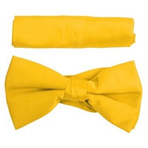 New Boy's Solid Pre Tied Bow Tie and Hanky Set - 1 of 4