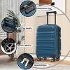 Syemin Luggage 20" Hardshell ABS Carry-On Luggage with Spinner Wheels Lightweight Travel Suitcase Set with Foldable Bag, Blue, 14.2"*9.4"*20.9" - 2 of 4