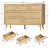 USIKEY 47.2''Wide 7 Drawer Dresser for Bedroom, Rattan Dresser Chest of Drawers - 3 of 4