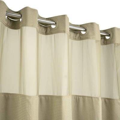 LunaLulinlk No Hook Fabric Shower Curtain with Snap Lining