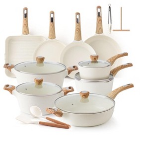 Itopfox Ceramic Cookware Set, Nonstick Pots and Pans Set, Non Toxic Healthy Induction Kitchen Cooking Set with Frying Pans, Saucepans - 1 of 4