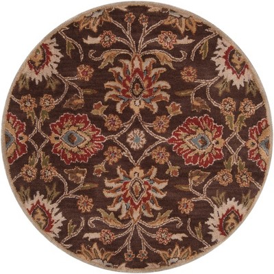 Mark & Day Eckville 4' Round Tufted Indoor Area Rugs Dark Brown