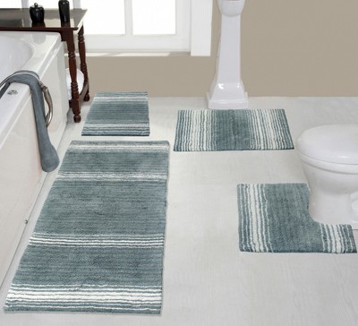 Home Textiles Clearance 3PC Bathroom Rug Set Bathroom Toilet Carpet Anti-Slip  Mat Floor Mat Blue 