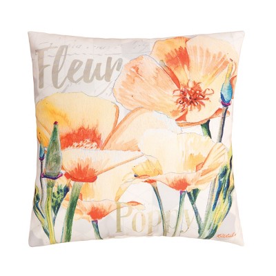 C&F Home 18" x 18" Gold Poppies Indoor/Outdoor Pillow