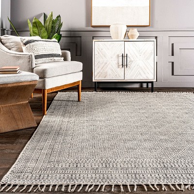 Ivory Cotton Flat Woven Trellis 4' x 6' Area Rug