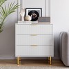 Homhougo Modern 3 Drawer Dresser for Bedroom, Wood Chest with Gold Handle and Large Drawers for Living Room, Hallway, Entryway - 3 of 4