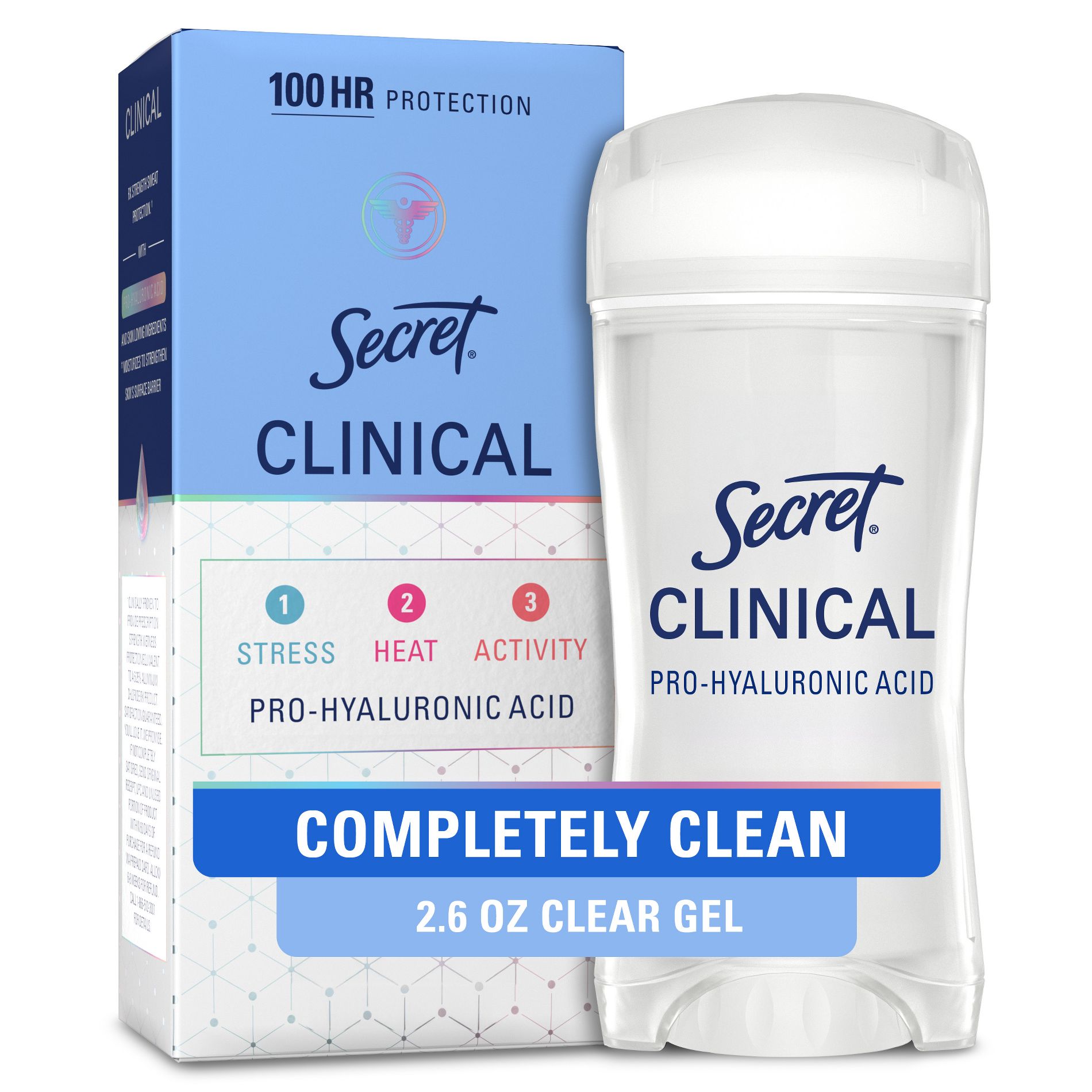 Secret Clinical Strength Clear Gel Antiperspirant & Deodorant for Women - Completely Clean - 2.6oz