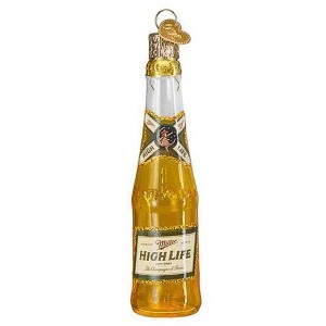 Old World Christmas 4.5 Inch Miller High Life Bottle Champion Of Beers Tree Ornaments - 1 of 3