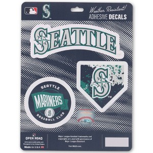 MLB Seattle Mariners Sticker Decal - 3pk - 1 of 4