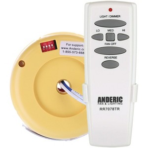 Anderic FAN2R-RR7078TR-KIT Ceiling Fan Remote Control Kit for Hampton Bay, Hunter and others - FAN2R, RR7078TR - 1 of 4