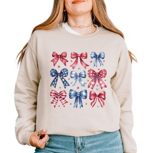 Simply Sage Market Coquette Bow Chart Stars And Stripes Sweatshirt - 1 of 4