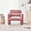 34"Lamb Fleece Fabric Sofa, Modern Single Sofa with Support Pillow for Apartment, Office, Living Room & Bedroom, Tool-Free Assembly.(Dark Orange) - 3 of 4