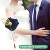 Unique Bargains Wedding Groom Suit Ribbon Rose Flower Lapel Pin with Gold Leaf 1 Pc - 4 of 4