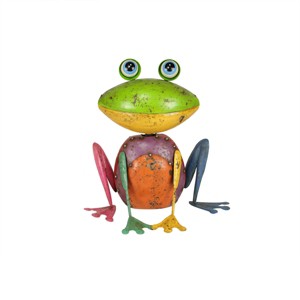 Northlight 14" Sitting Frog Outdoor Patio Garden Figure - Green/Yellow - 1 of 1