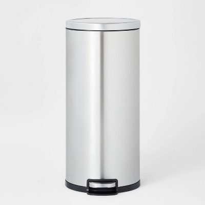 Photo 1 of 30L Round Step Trash Can Silver - Brightroom&#8482;