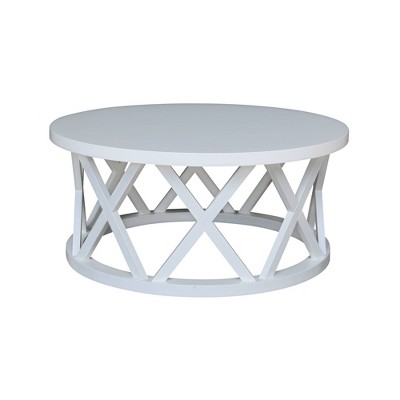 Eco-Friendly Parawood 43" Round Coffee Table in White