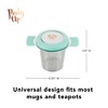 Pinky Up Erin Universal Tea Strainer with Lid - Stainless Steel Tea Infuser Basket for Loose Leaf - Single Metal Steeper Turquoise Set of 1 - 3 of 4